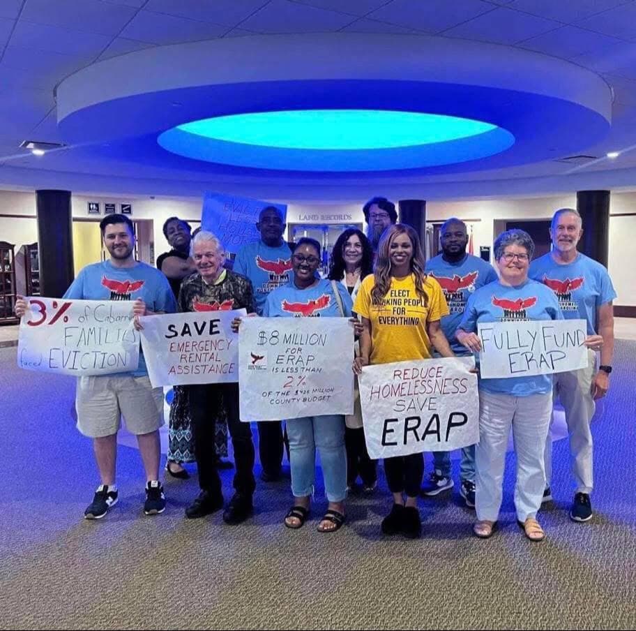 Community members advocating for emergency rental assistance